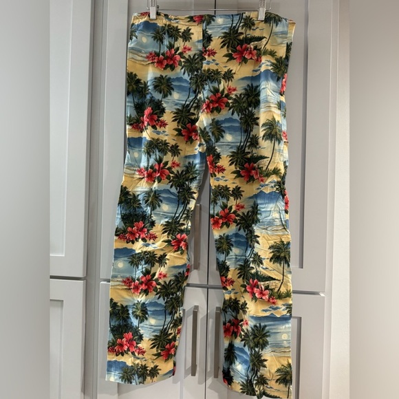 Vintage 100% Cotton Made in USA Hawaiian Tropical Drawstring Pants small/medium - Picture 2 of 6